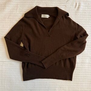 NWOT Thinking Mu Brown Sheena Sweater • Size XS